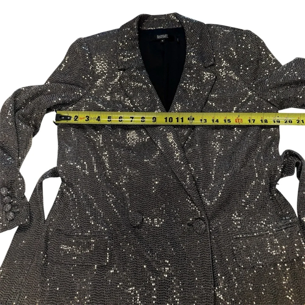 Badgley Mischka Gold Sequin Embellished Belted Blazer‎ & Matching Trousers Set - Picture 5 of 15